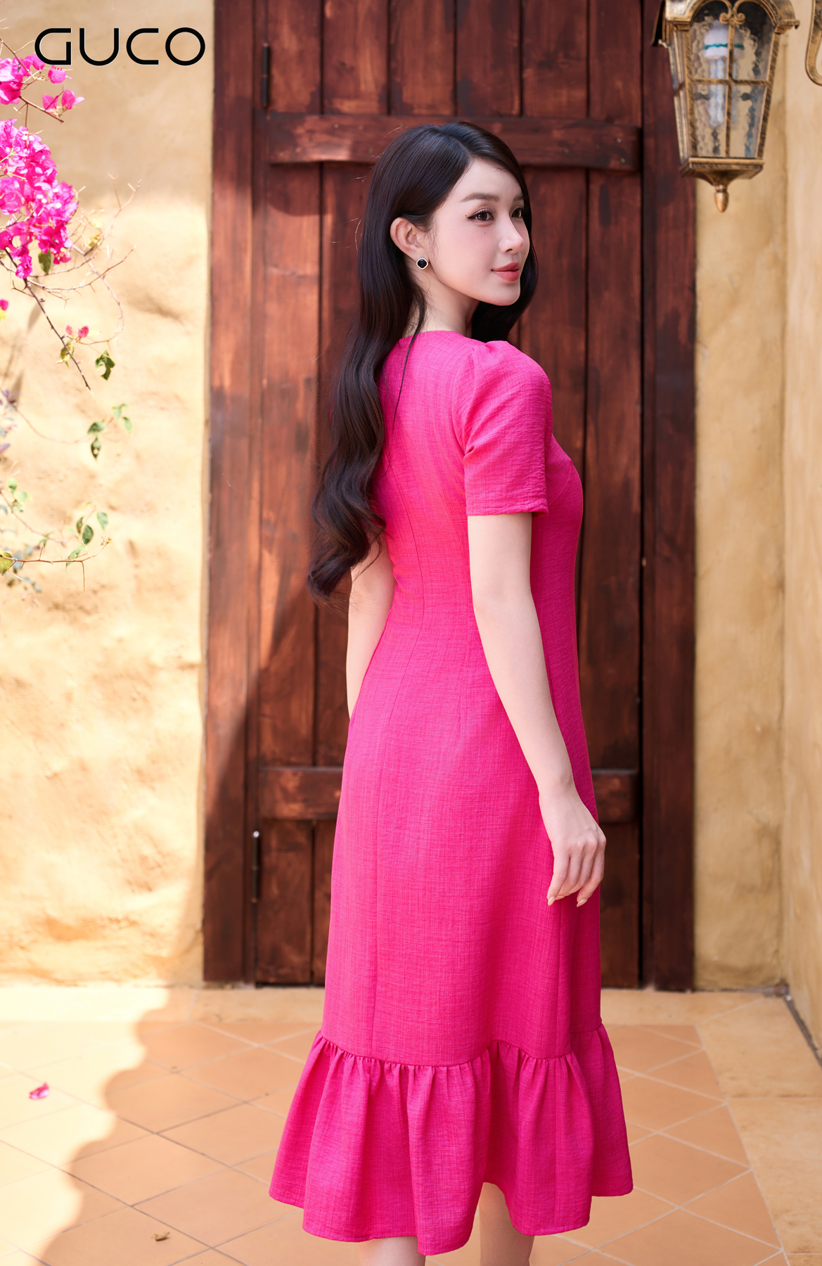 GUCO Đầm Suông Hồng Đuôi Bèo_thumbnail_3