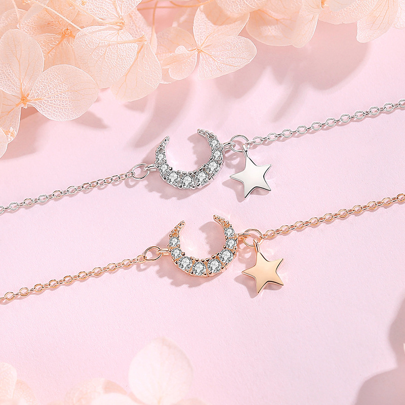 Vòng Tay Bạc S925 Nữ Mẫu Trăng Sao Đính Đá Zircon Thời Thượng HTT035_thumbnail_2