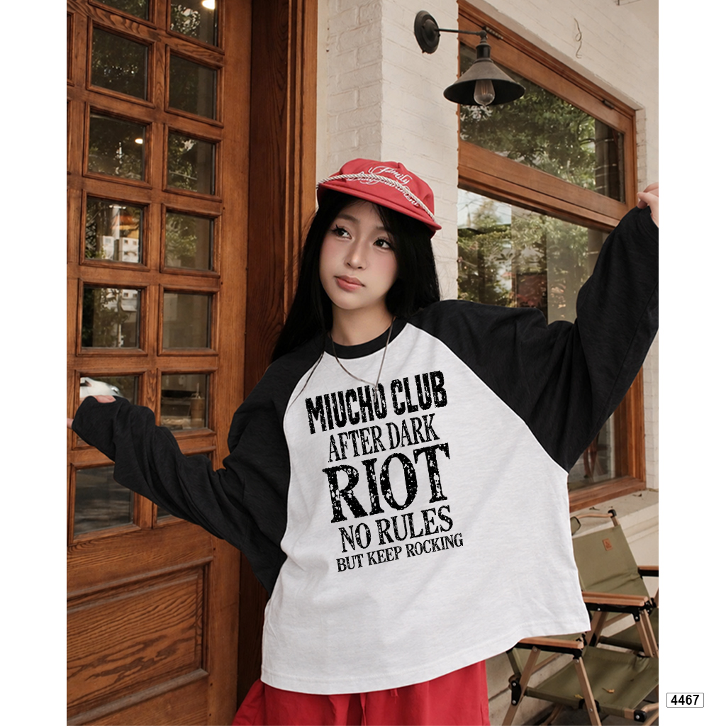 Áo tay dài boxy unisex cổ tròn cotton xược Miucho 4467_thumbnail_4
