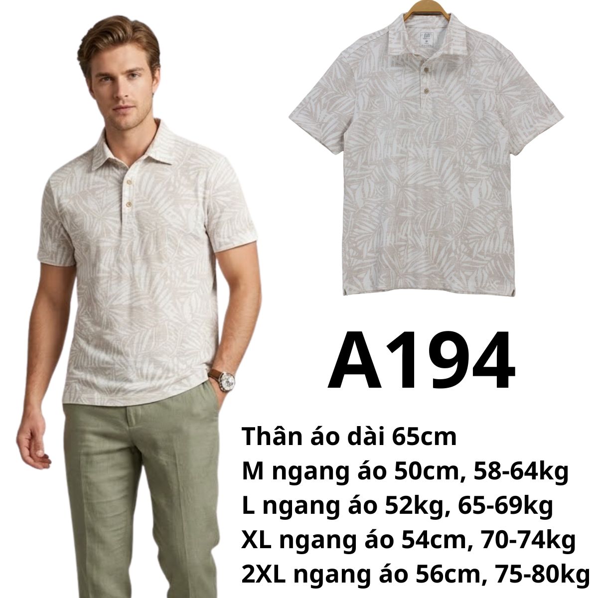A194 - Áo polo nam