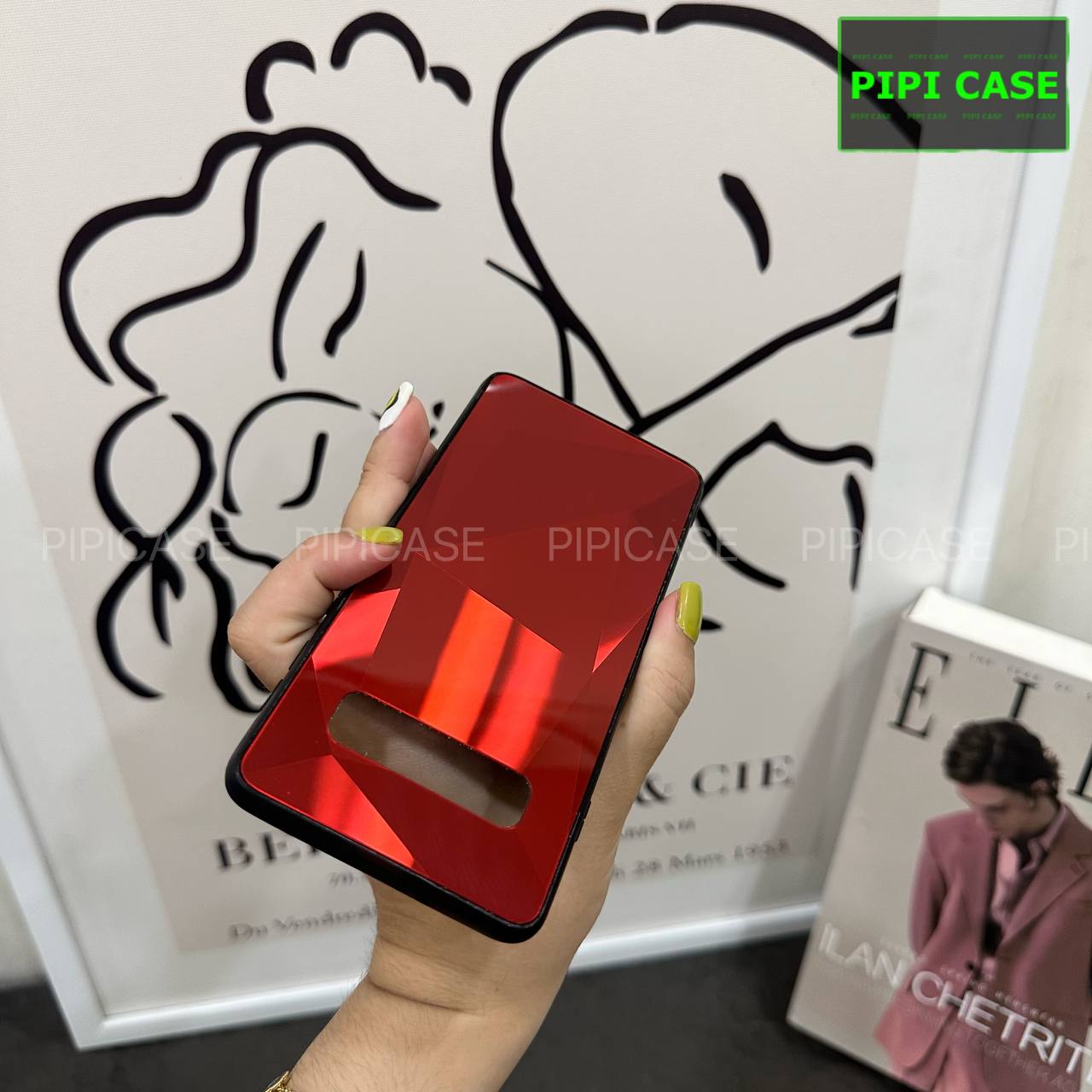 Ốp Lưng Samsung S10 - Kim Cương 6D - Đỏ_thumbnail_2