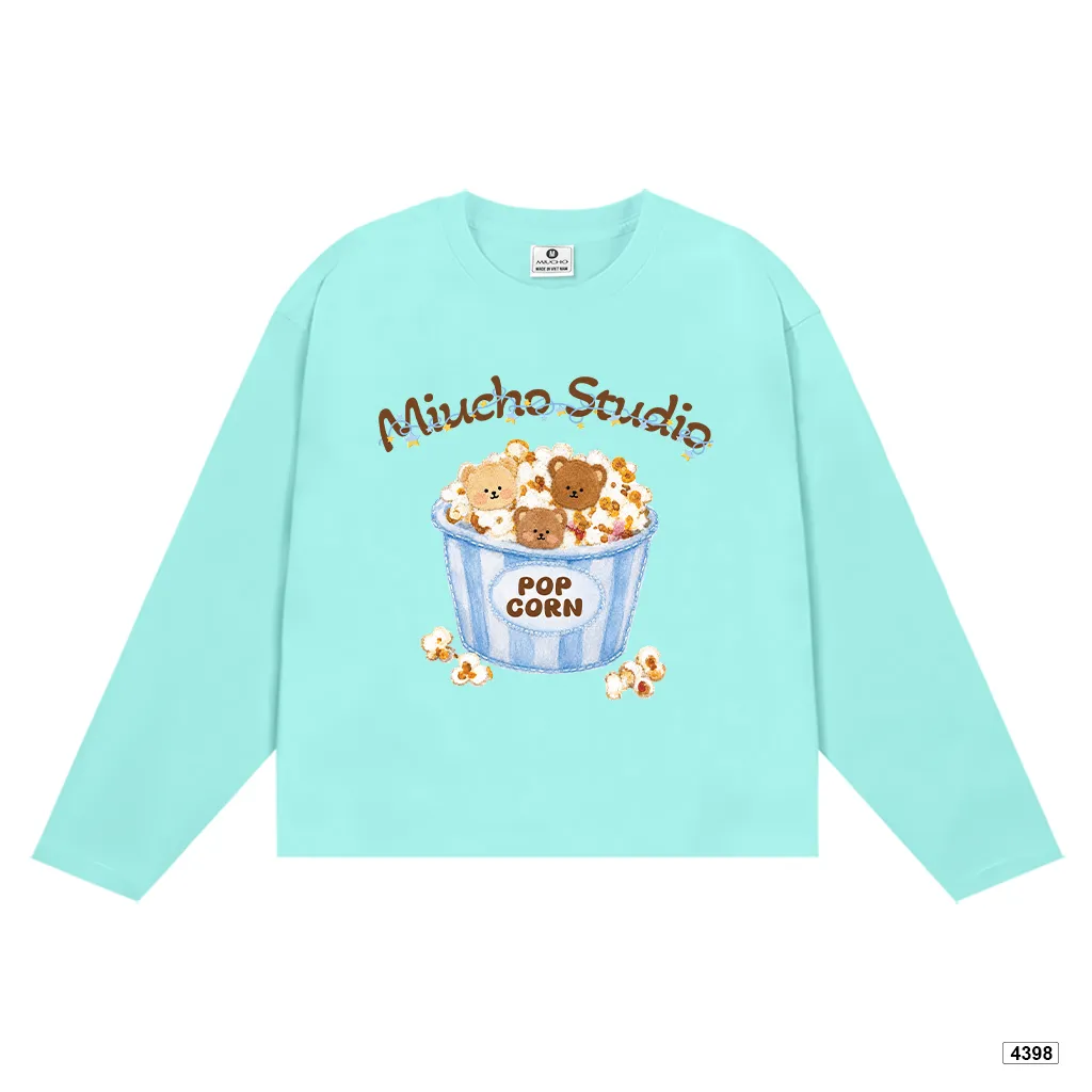 Áo thun tay dài nữ popcorn bear form boxy Miucho 4398_thumbnail_11