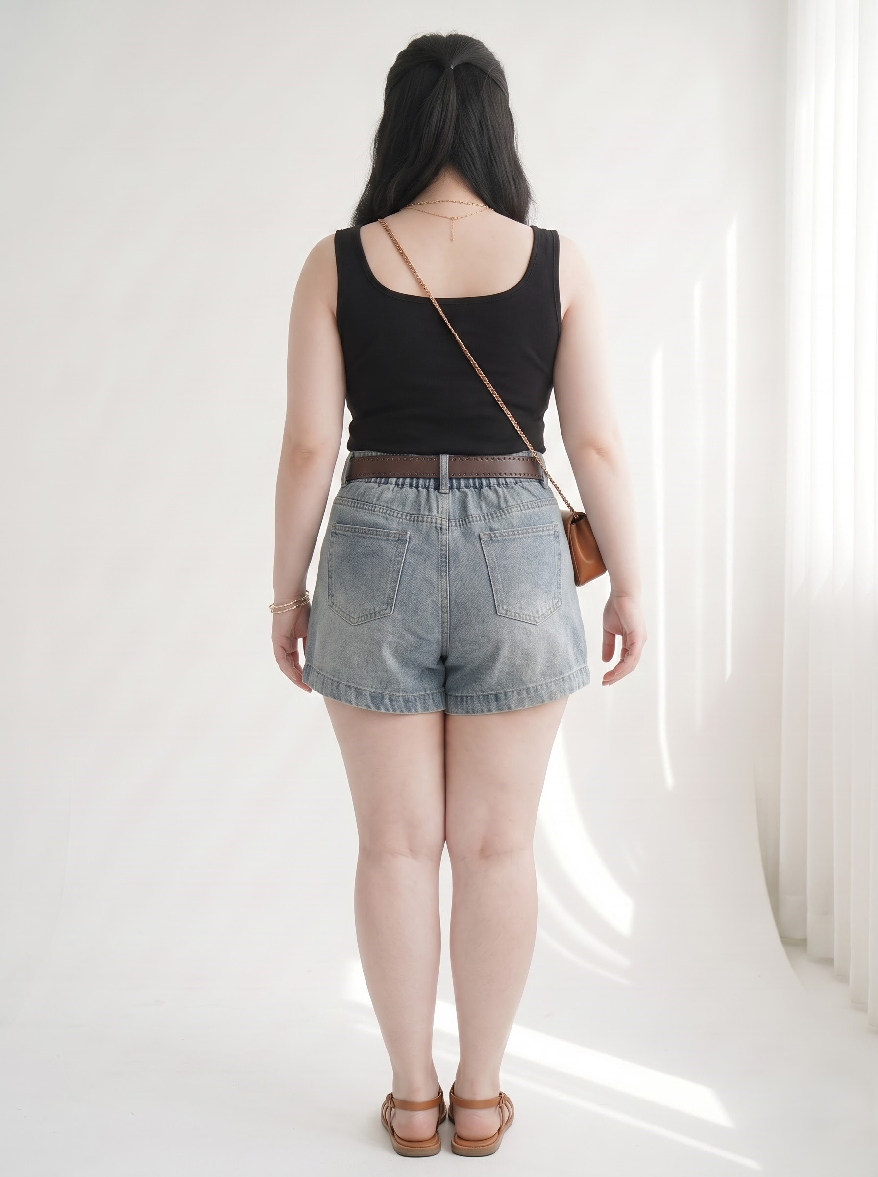 Quần Short Jean Ép Đá Wash Loang Lưng Thun Bigsize - Wash Đậm, Wash Nhạt - Size 30–35, Vừa 55–90kg - T-QSJ1333_thumbnail_5