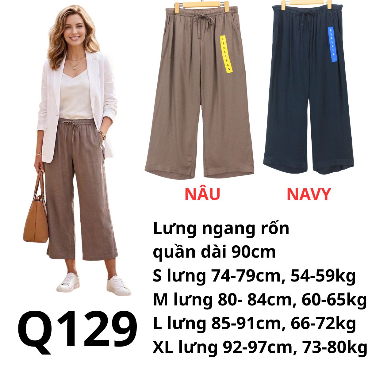 Q129- Quần suông linen