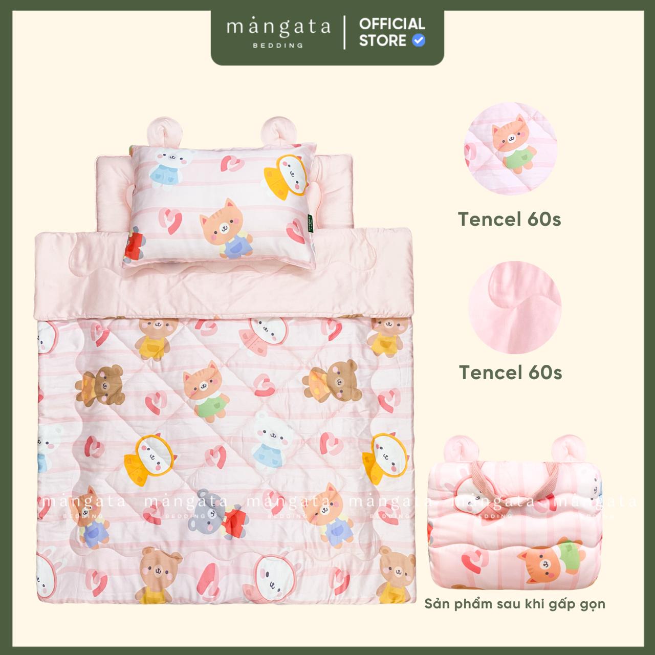 Mẫu Gấu tim hồng - Bộ chăn gối gấp gọn đi học_thumbnail_1