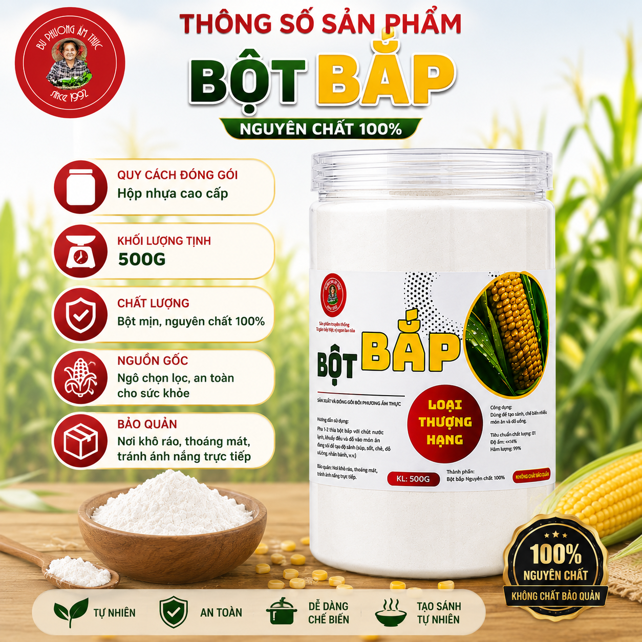 Bột Bắp Nguyên Chất Bu Phương – Tạo Sánh Súp, Sốt, Món Xào - BP18_thumbnail_2