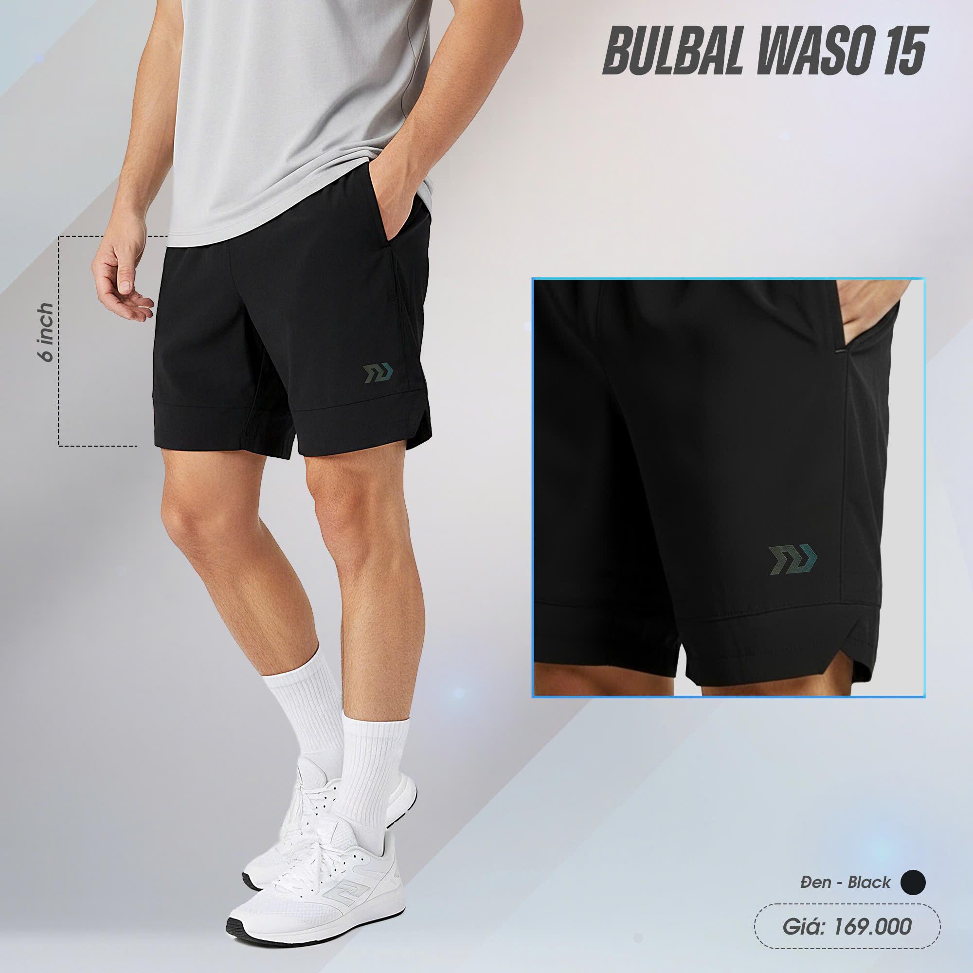Quần Short Thể Thao Nam Bulbal Waso 15 Chất Vải Nhẹ Thoáng Đàn Hồi Thể Thao Đương Đại_thumbnail_2