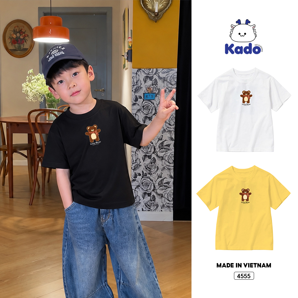 Áo thun bé trai noel gấu nhỏ noel Kado 4555