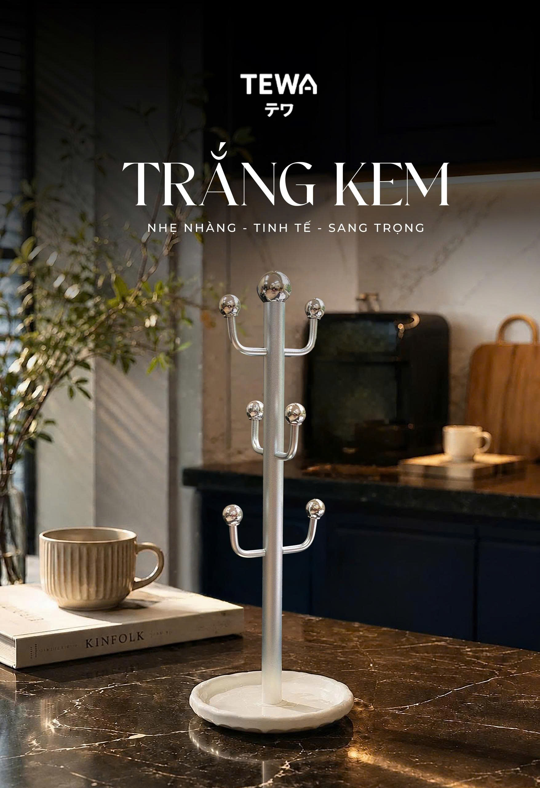 GIÁ 6 MÓC TREO CỐC ĐẾ TRÒN 40CM TEWA