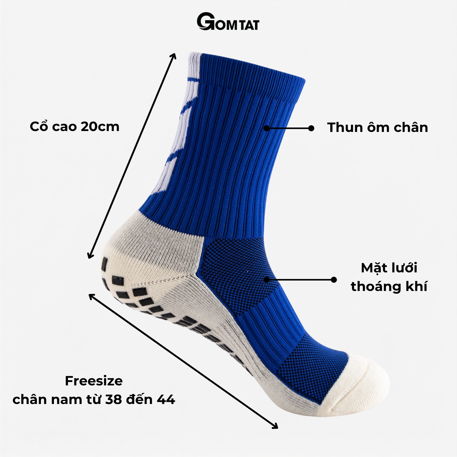 Combo tất thể thao nam đá bóng GOMTAT, chất liệu cotton, silicon chống trượt - TIA-DB-506_thumbnail_6