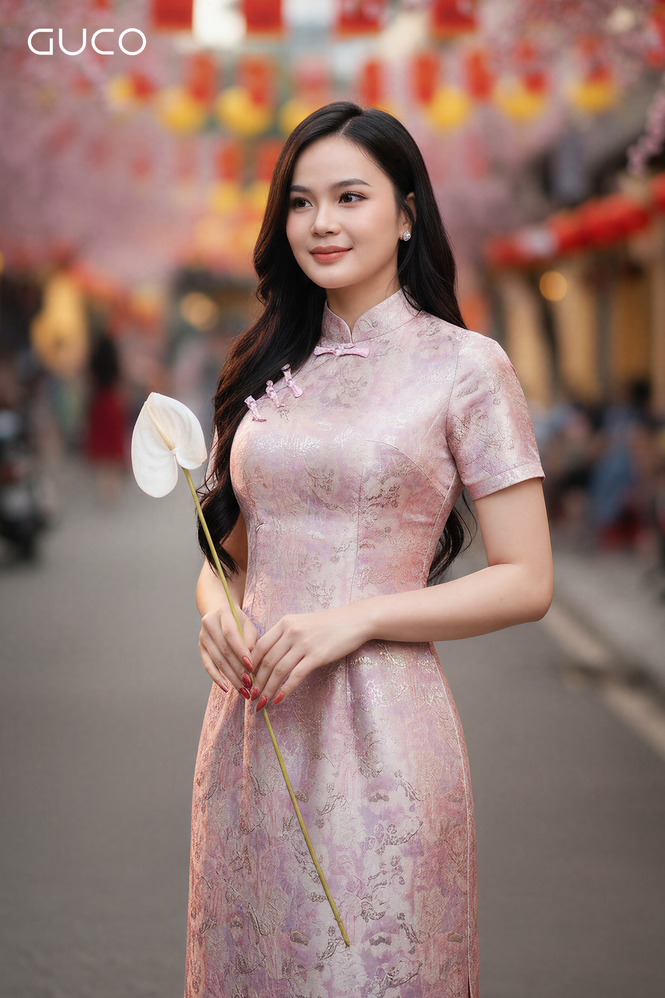ĐẦM A CỔ TÀU GẤM HOA CAO CẤP - HỒNG_thumbnail_2