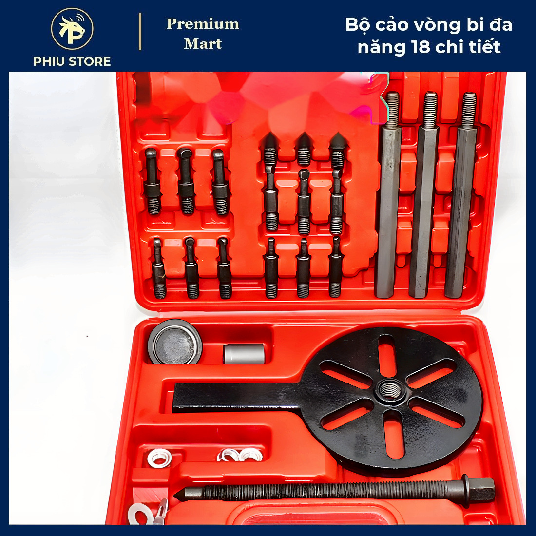 Bộ Cảo Vòng Bi Đa Năng 18 Chi Tiết - Vam Tháo Bạc Đạn Ô Tô Xe Máy