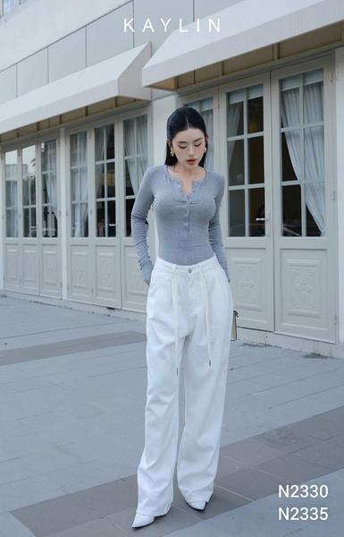 Áo thun Gân  KAYLIN Phối Nút_thumbnail_3