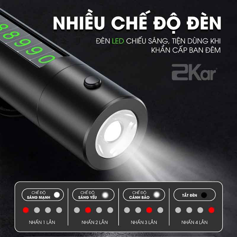 Búa Thoát Hiểm Ô Tô 4in1 2Kar – Phá Kính Nhanh, Cắt Dây An Toàn, Đèn LED & Bảng Số Điện Thoại Tiện Lợi_thumbnail_1