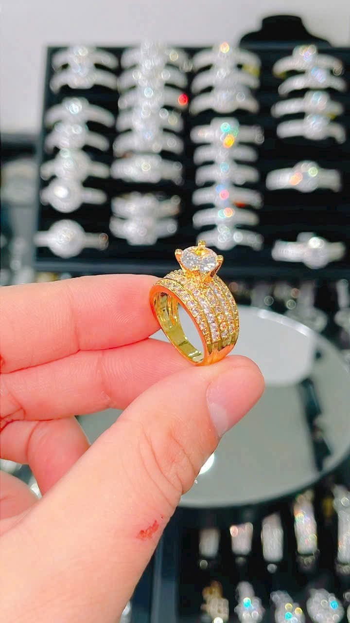 Nhẫn Hột Đính Đá Vòm