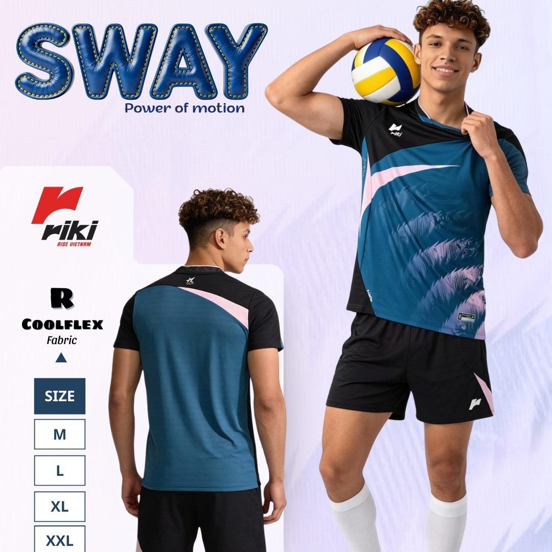 BST Quần Áo Bóng Chuyền Nam Nữ Có Túi Riki SWAY Thun Mè R-Coolflex Thể Thao Đương Đại_thumbnail_3