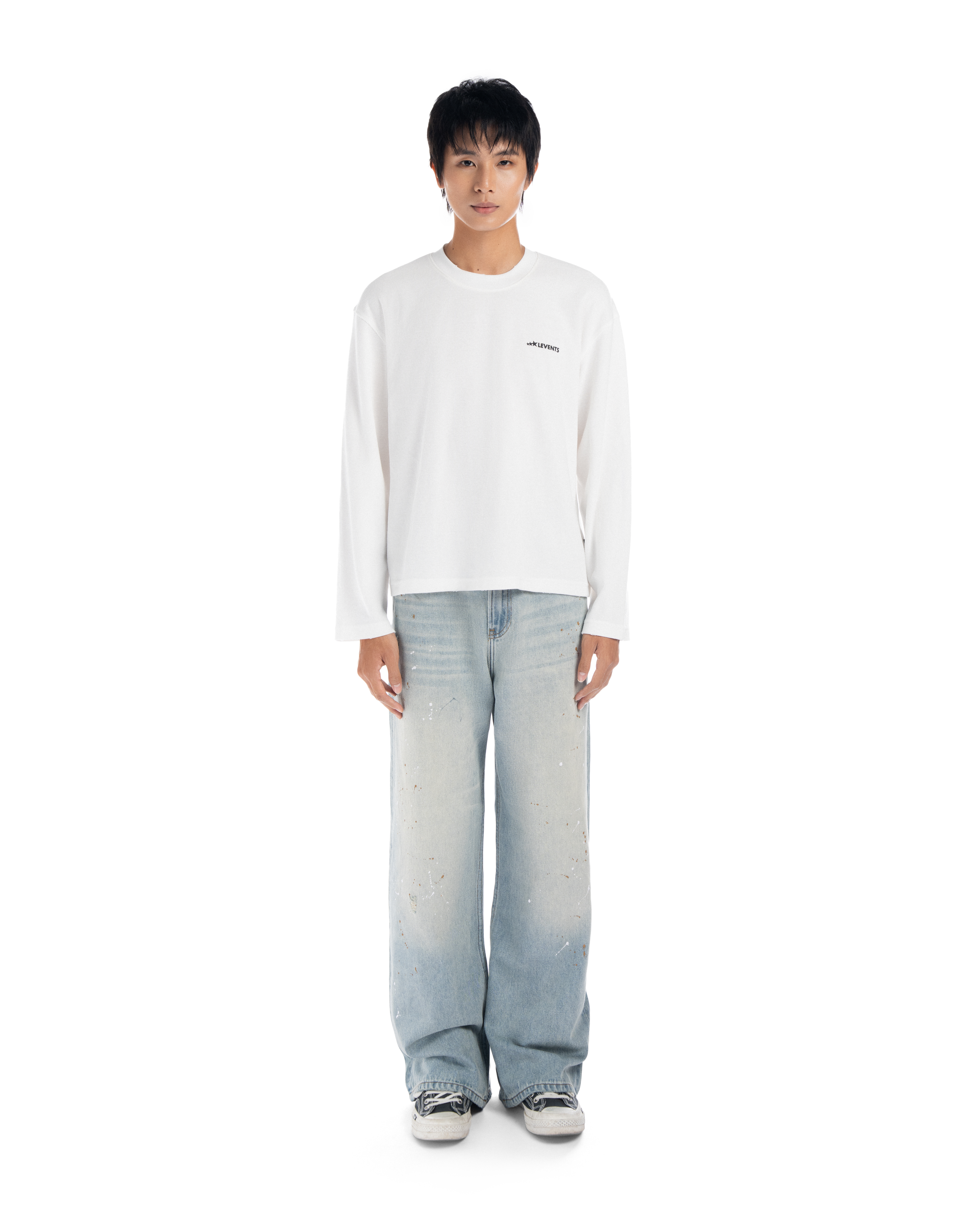 Levents® XL Logo Waffle Long Sleeve Boxy Tee