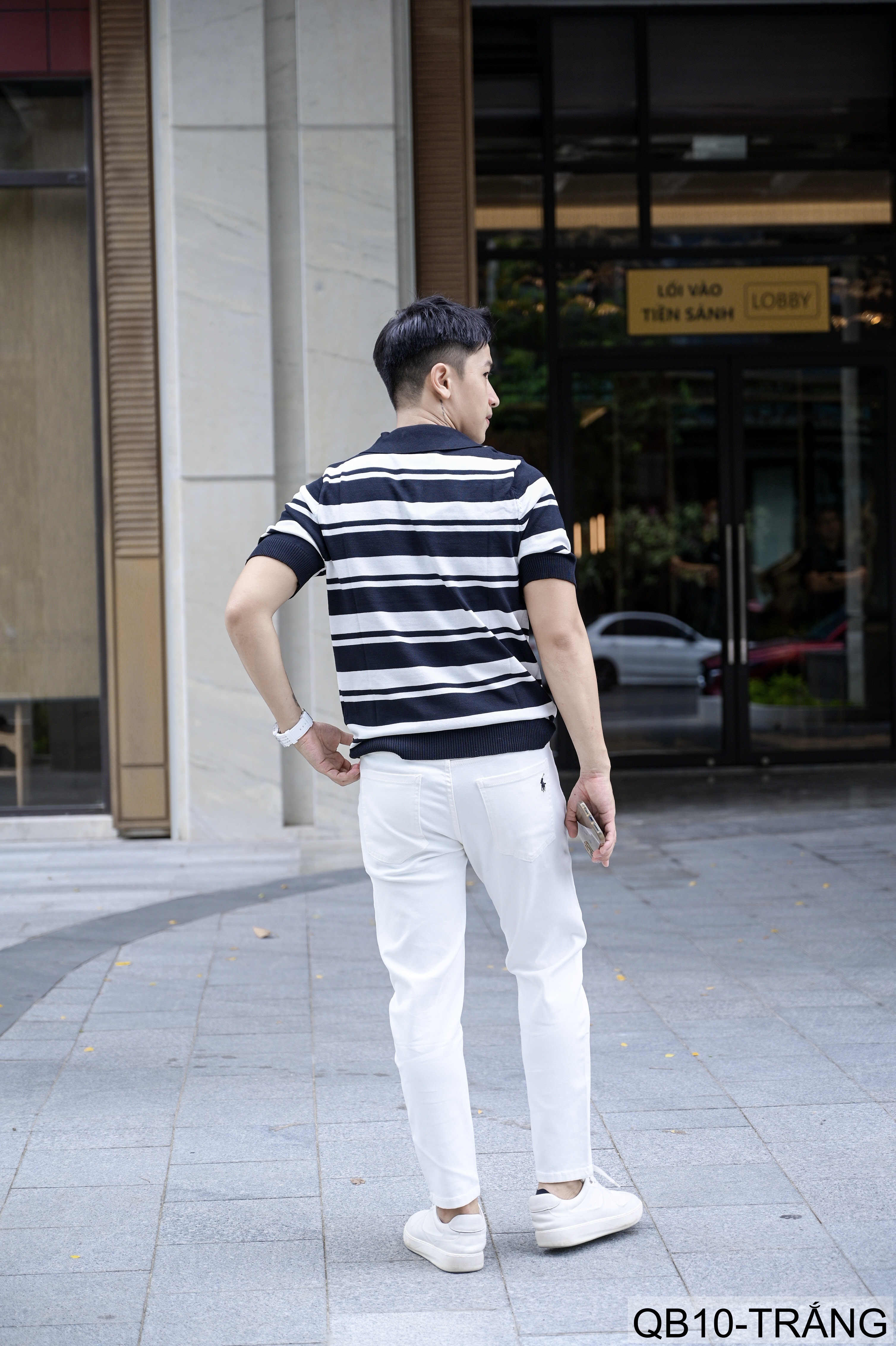 QB10 - Quần jeans nam ống nhỏ co giãn, màu trắng đen, phong cách basic mùa thu_thumbnail_7