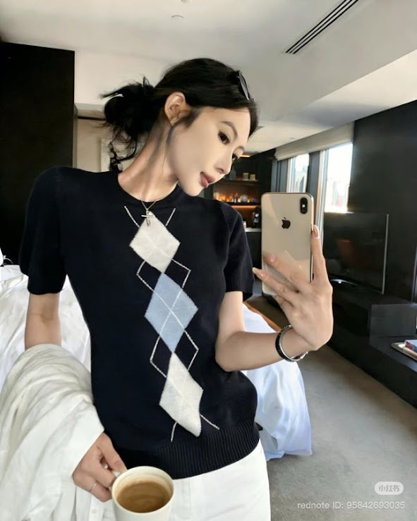 Lucas - Áo len cổ tròn cộc tay hình chám dọc áo_thumbnail_4