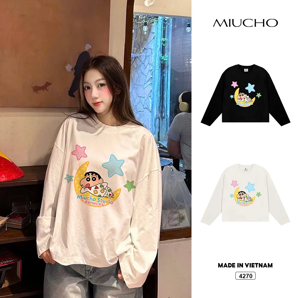 Áo thun tay dài trăng sao Miucho 4270