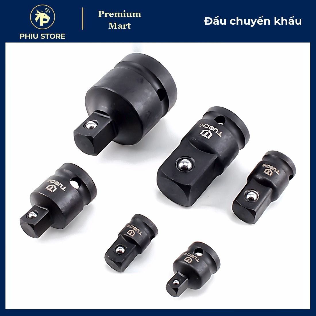 Bộ 6 Đầu Chuyển Khẩu Thép Đen - Chuyển Tuýp 1/2, 3/8, 1/4 Cao Cấp_thumbnail_4