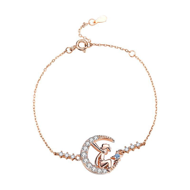 Lắc Tay Bạc S925 Đính Đá Zircon Hoàng Tử Bé Ngắm Trăng HTT041_thumbnail_6