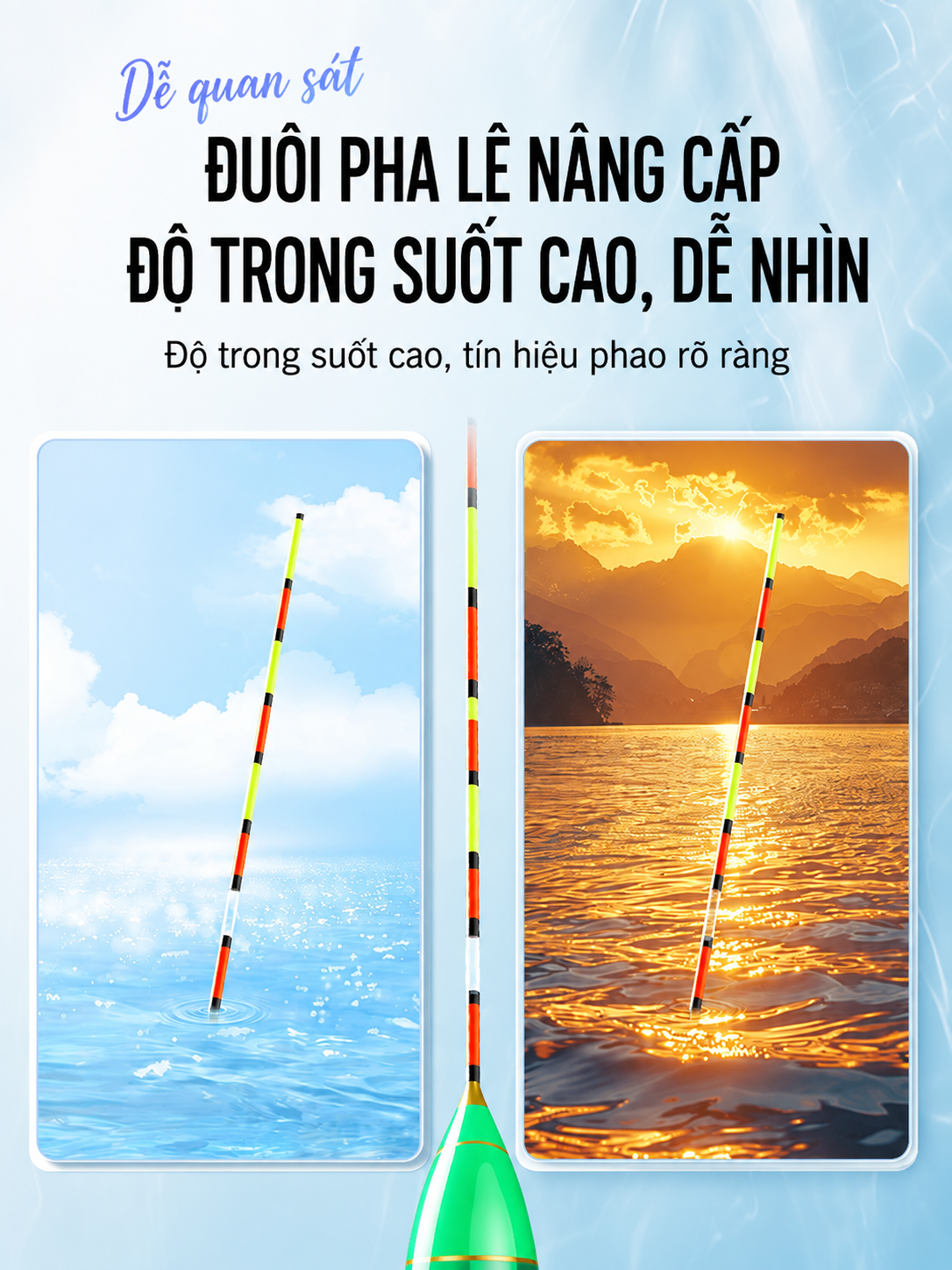 Phao Nano YOU YU WEI Tiểu Tiên Đuôi Pha Lê Siêu Nhạy Chống Chói – Tải Chì 1.1G–3.3G Y-NB01–Y-NB09_thumbnail_3