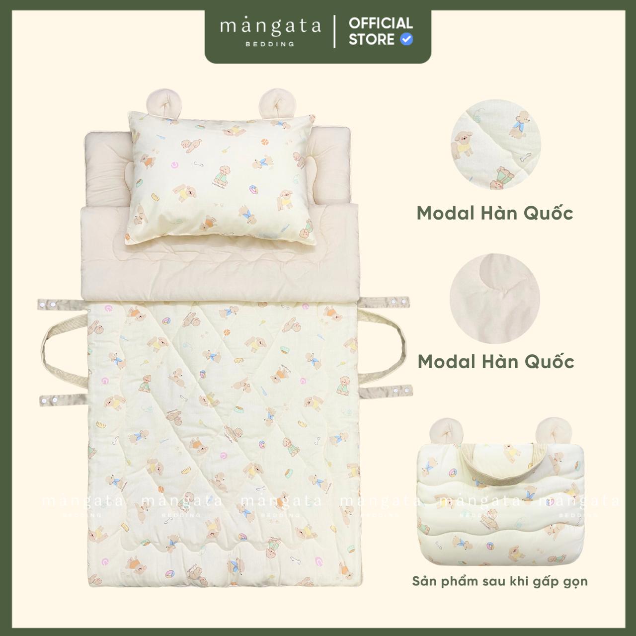 Mẫu Puppy - Bộ chăn gối gấp gọn đi học 