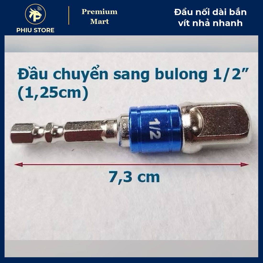 Đầu Nối Dài Bắn Vít Nhả Nhanh 60mm Chuôi Lục Giác 6.35mm / Đầu Chuyển Sang Khẩu 1/2 Inch - PHIU STORE_thumbnail_6
