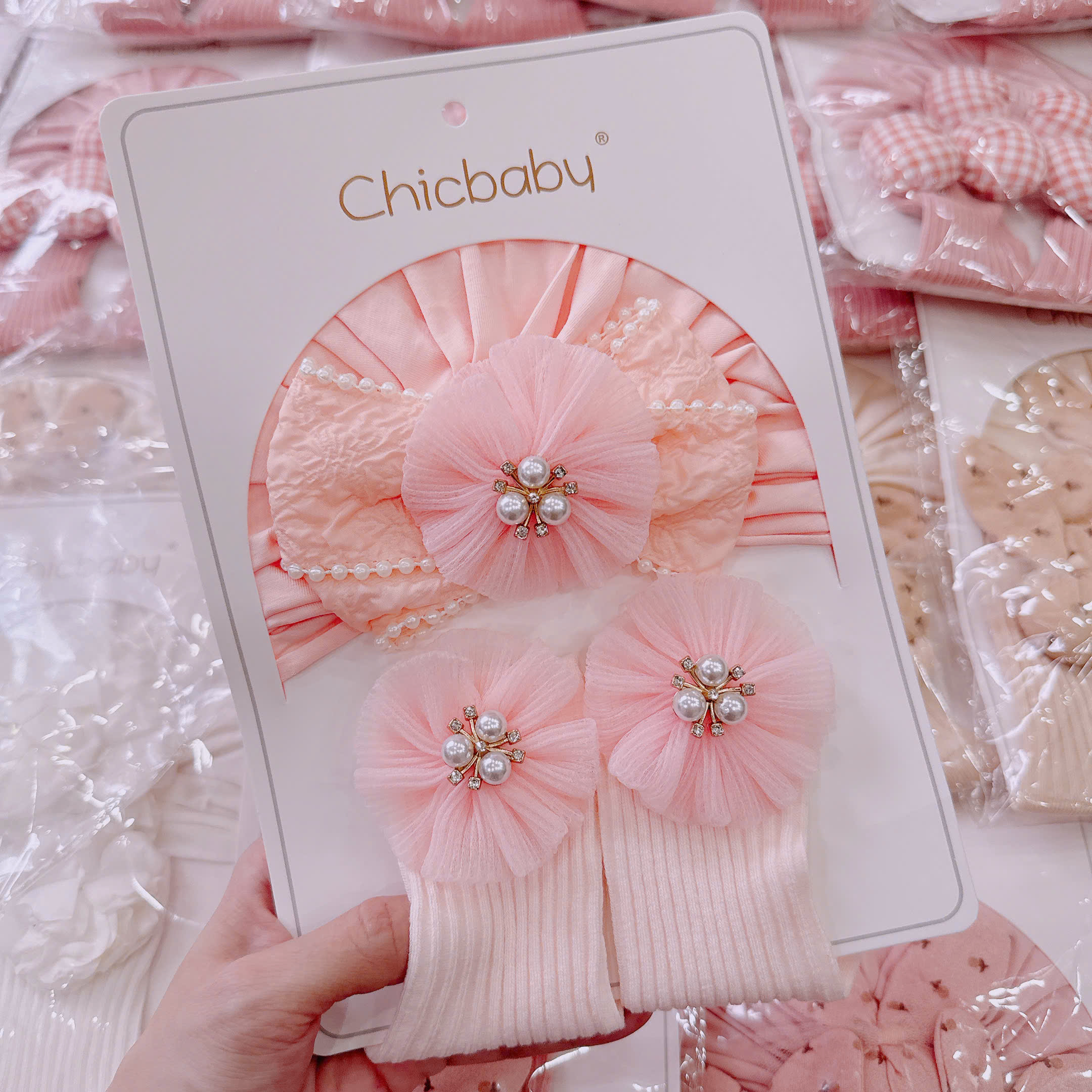Set phụ kiện Tuban + tất Chicbaby 0-6M_thumbnail_8