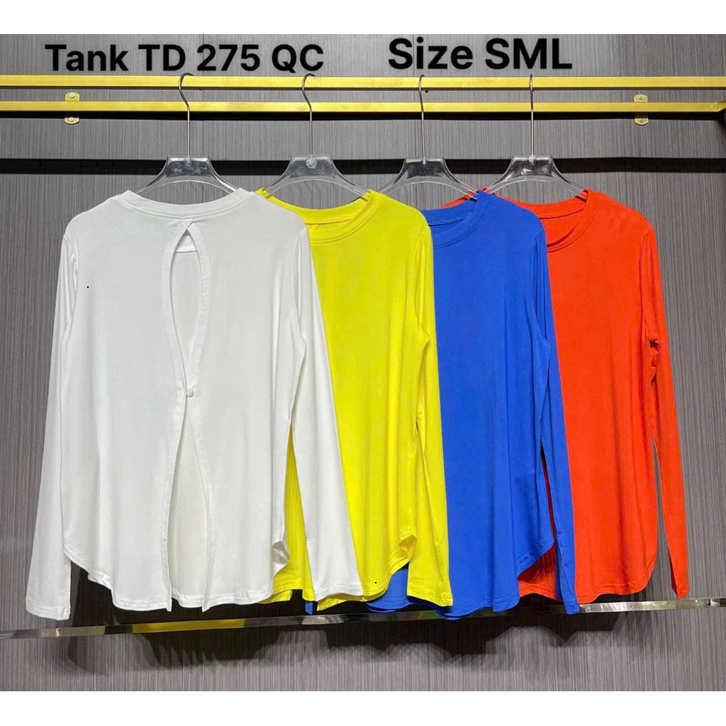 Áo Tanktop Thể Thao Nữ Tay Dài Đắp Chéo Lưng Form Rộng Vải Thun Lạnh Thoáng Mát Co Dãn