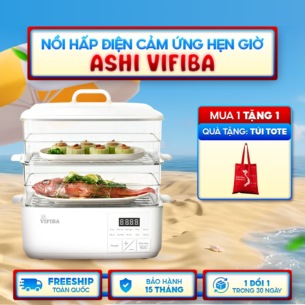 Nồi Hấp Điện Cảm Ứng Ashi Peanut Cook 2 Tầng Dung Tích Lớn_thumbnail_3