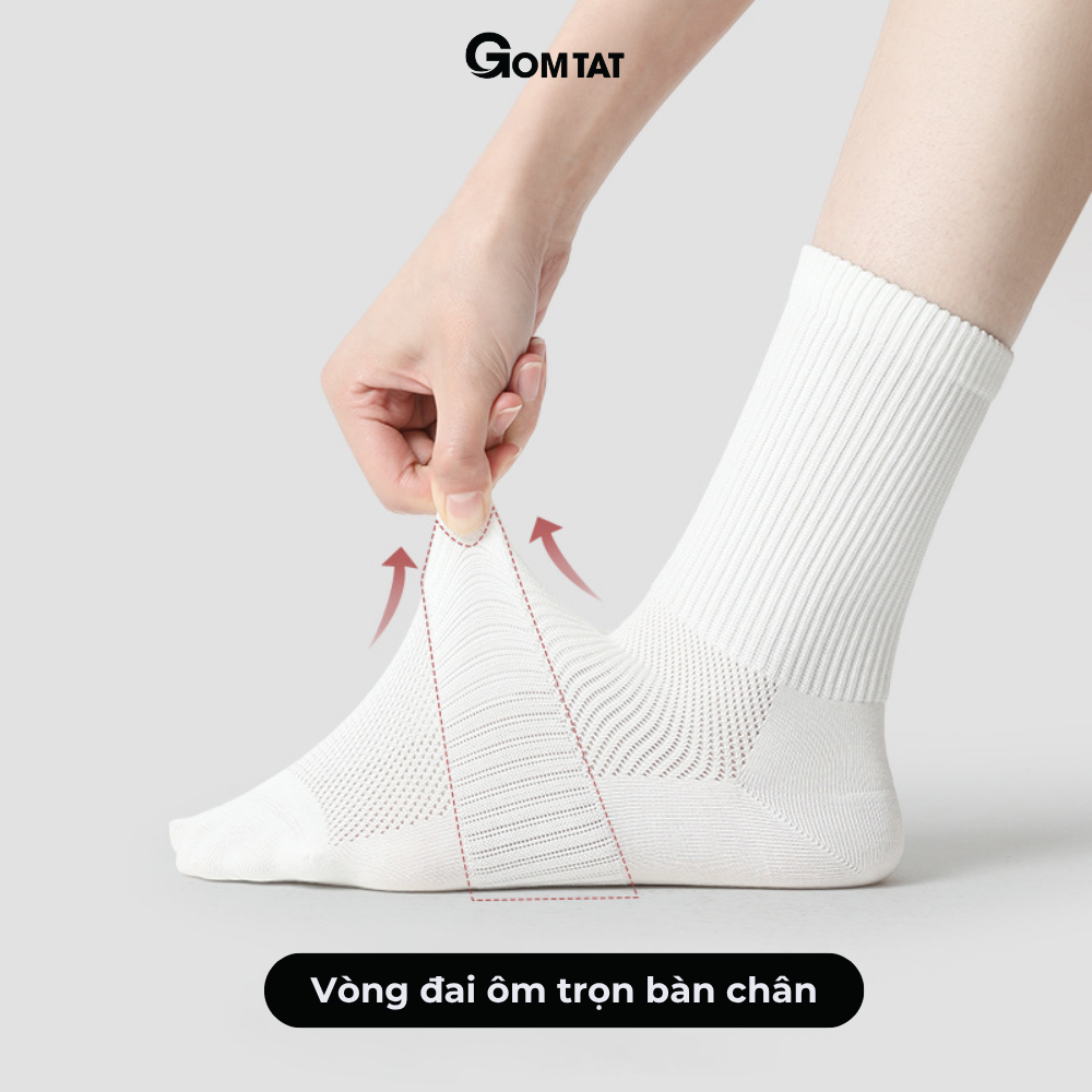 Combo tất cổ trung nam nữ GOMTAT chất liệu cotton cao cấp, thiết kế mặt lưới thoáng khí - STA-KLB_thumbnail_8