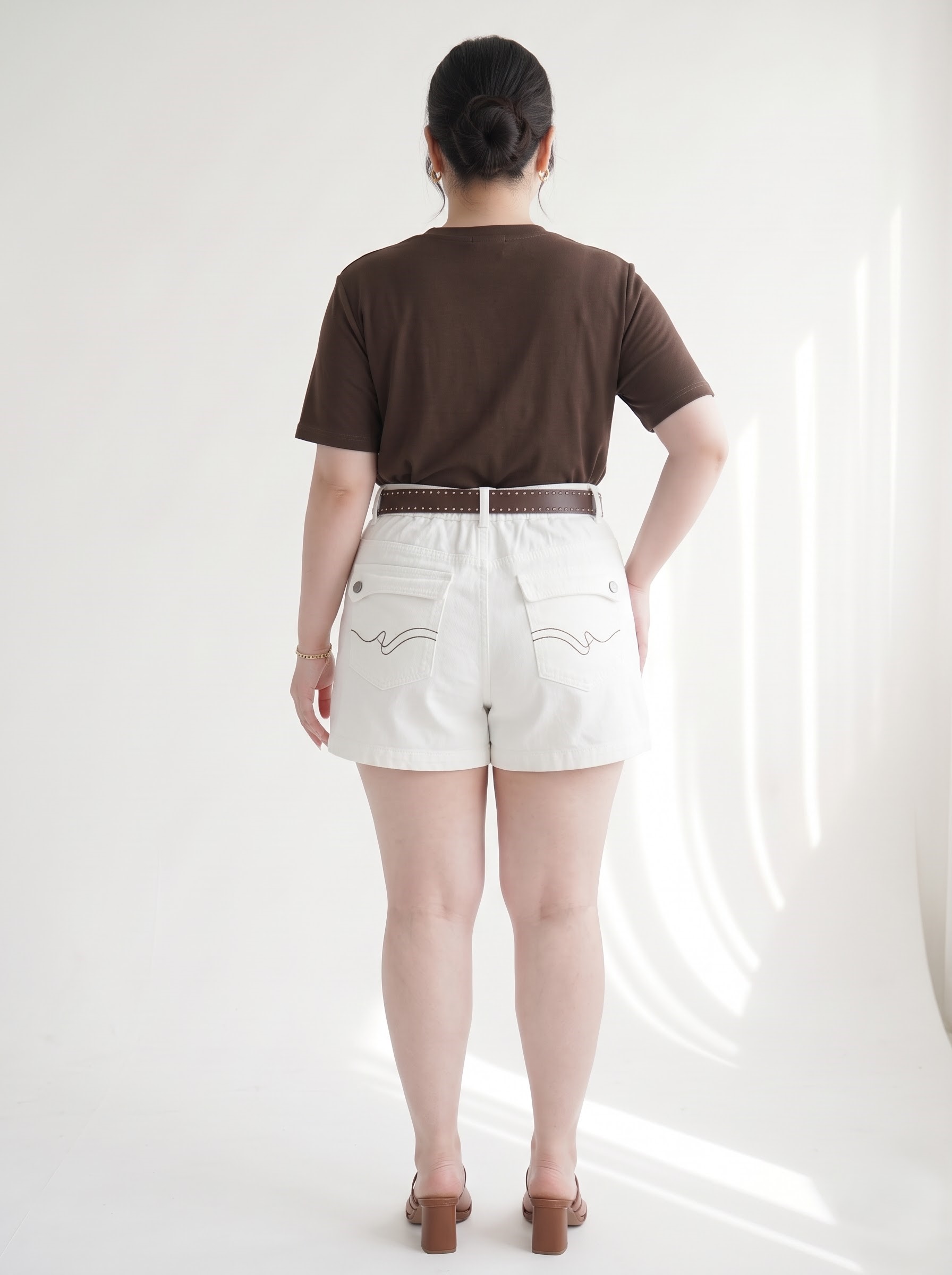Quần Short Jean Túi Hộp Bigsize Lưng Thun Sau Ống Rộng - Trắng, Nâu, Xanh Đậm - Vừa 55–90kg - T-QSJ1331_thumbnail_3