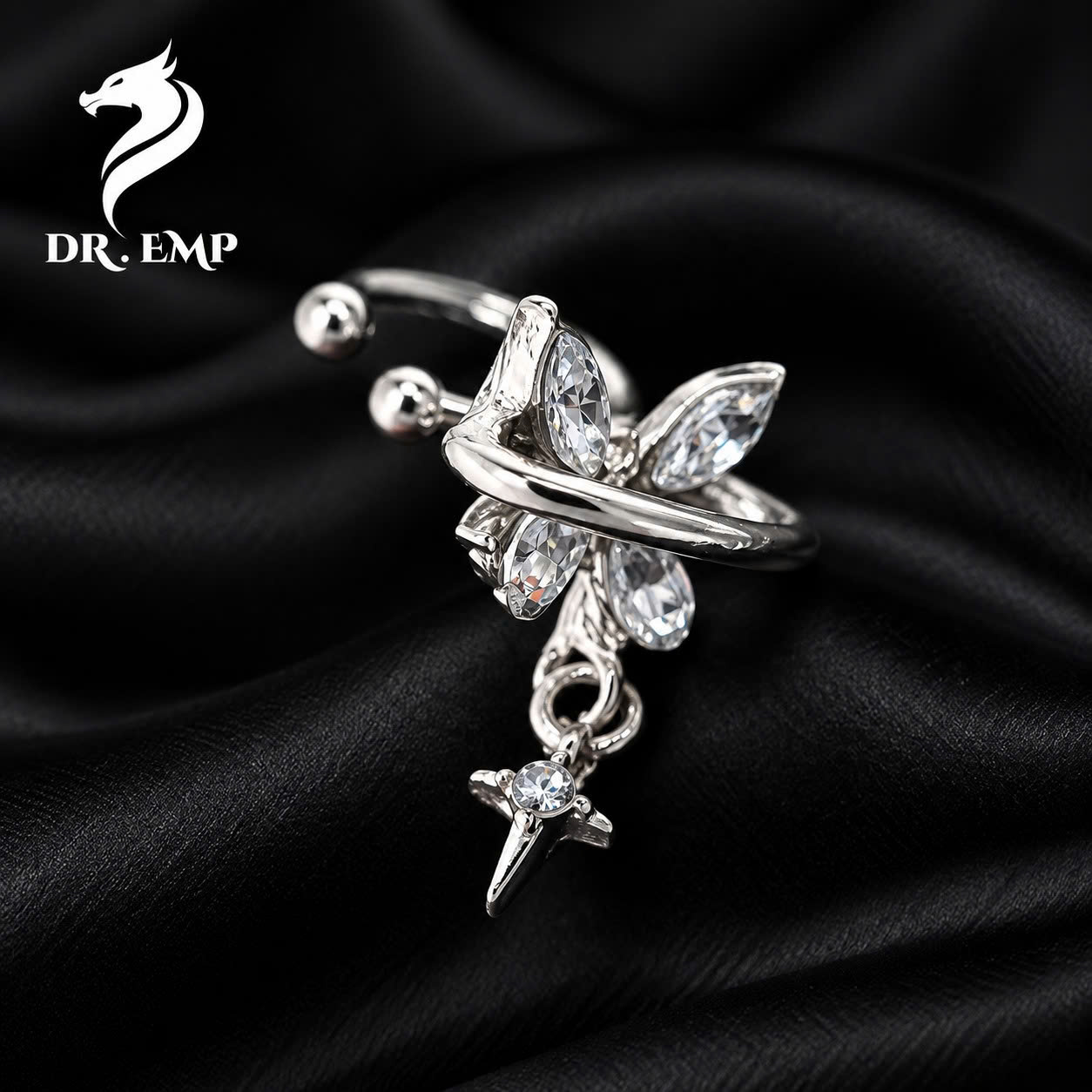 Khuyên kẹp giả bướm rơi hợp kim_thumbnail_1