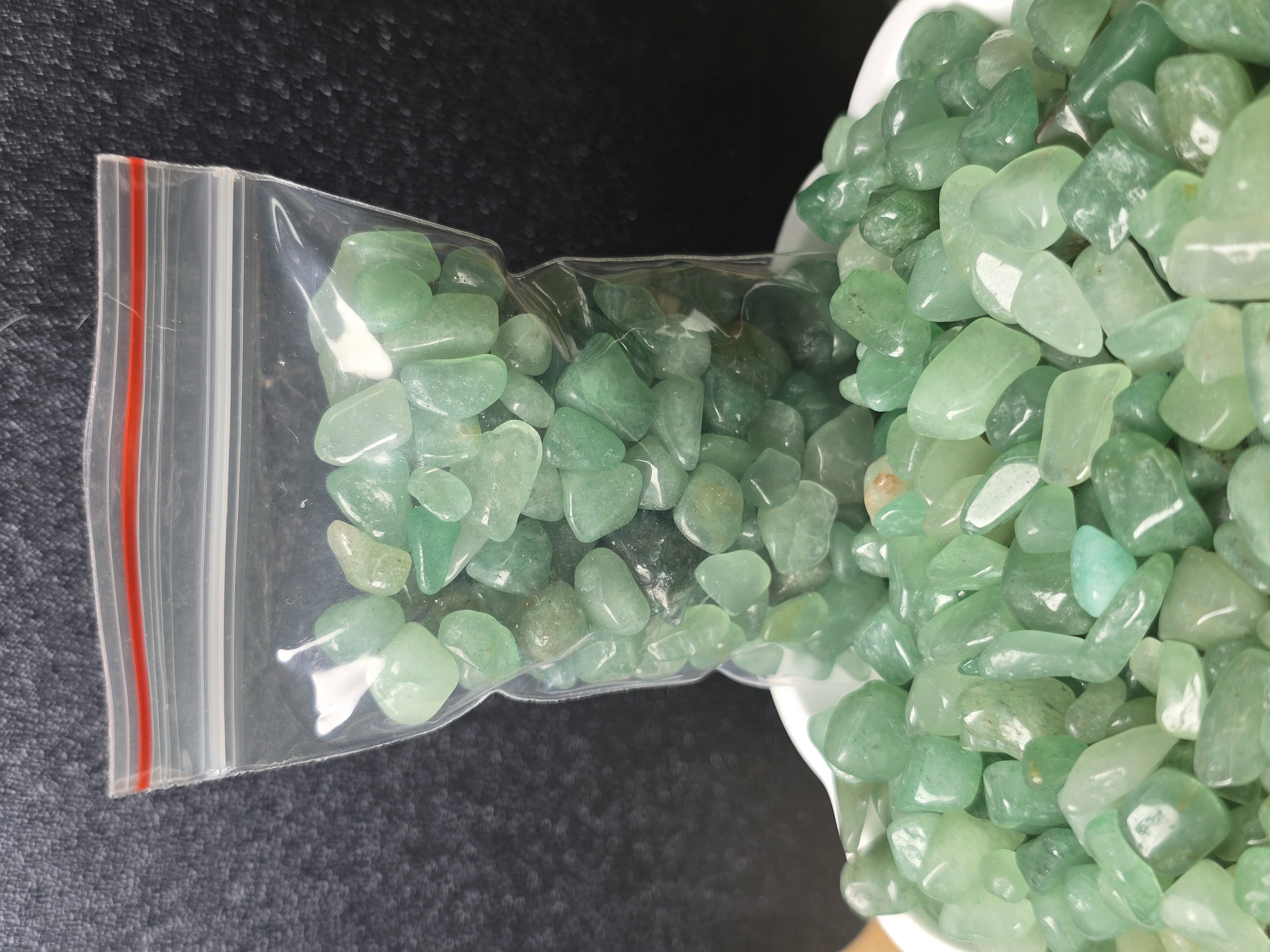 Đá Vụn Chip Đã Mài Bóng Green Aventurine / Ngọc Đông Linh Size Nhỏ_thumbnail_2