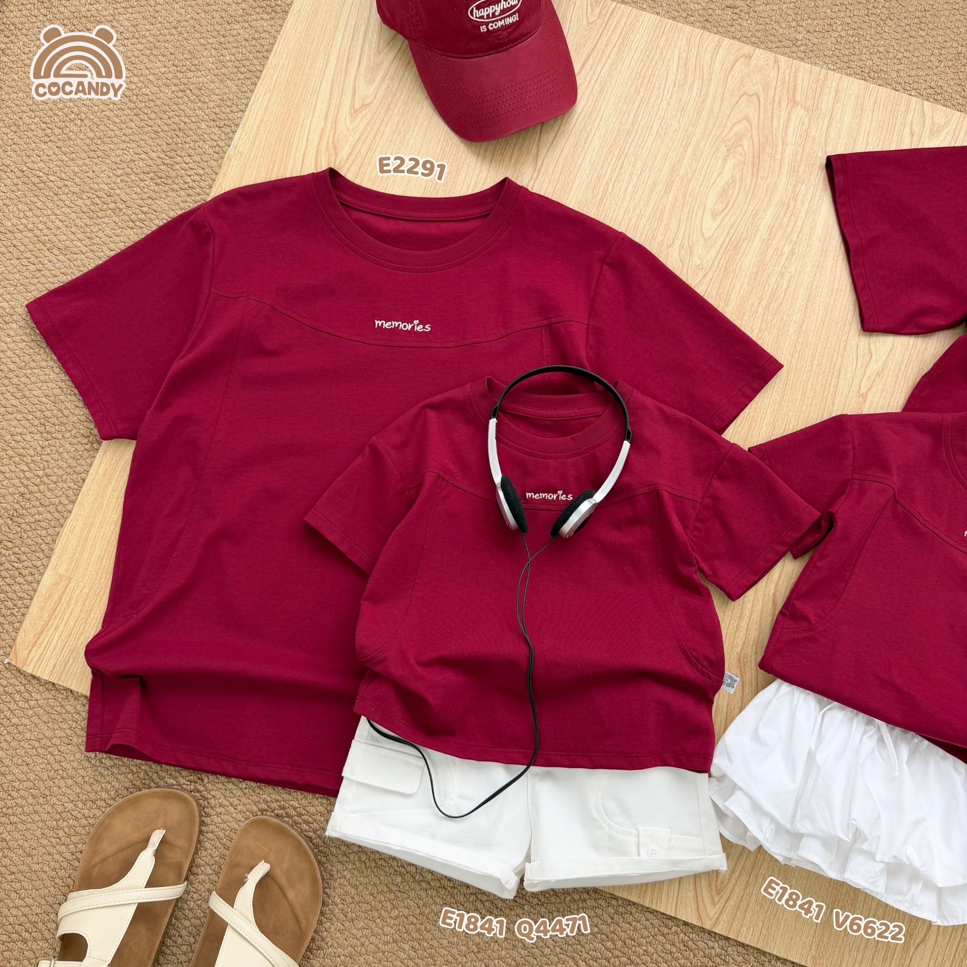 Áo cộc cotton ĐỎ thêu logo CCD NỮ_thumbnail_4