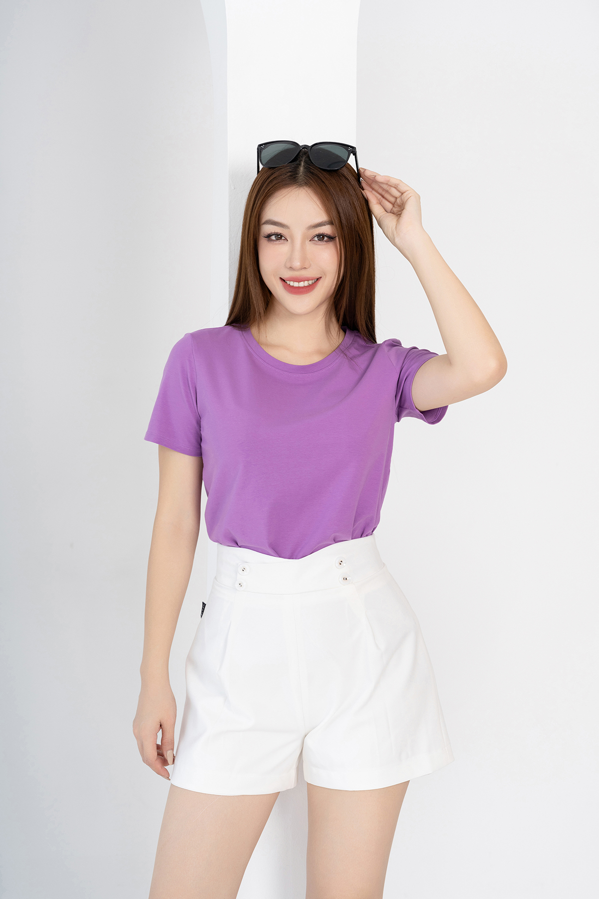 Áo  thun cotton trơn phom suông_thumbnail_2