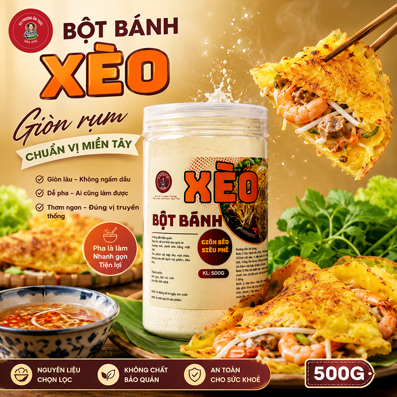 Bột Bánh Xèo Bu Phương 500G – Giòn Ngon, Chuẩn Vị Truyền Thống - BP12