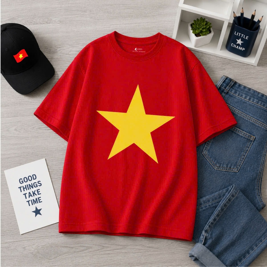 [Form Rộng] Áo thun Việt Nam đu concert Tổ Quốc Trong Tim, in cờ đỏ sao vàng - Loza G0416_thumbnail_6