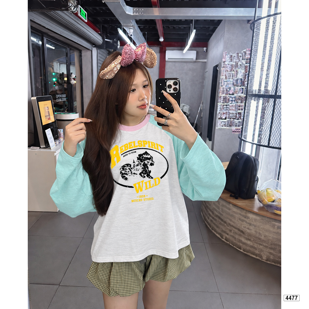 Áo thun nữ form boxy Miucho tay dài cổ tròn cotton xược thoáng mát 4477_thumbnail_2
