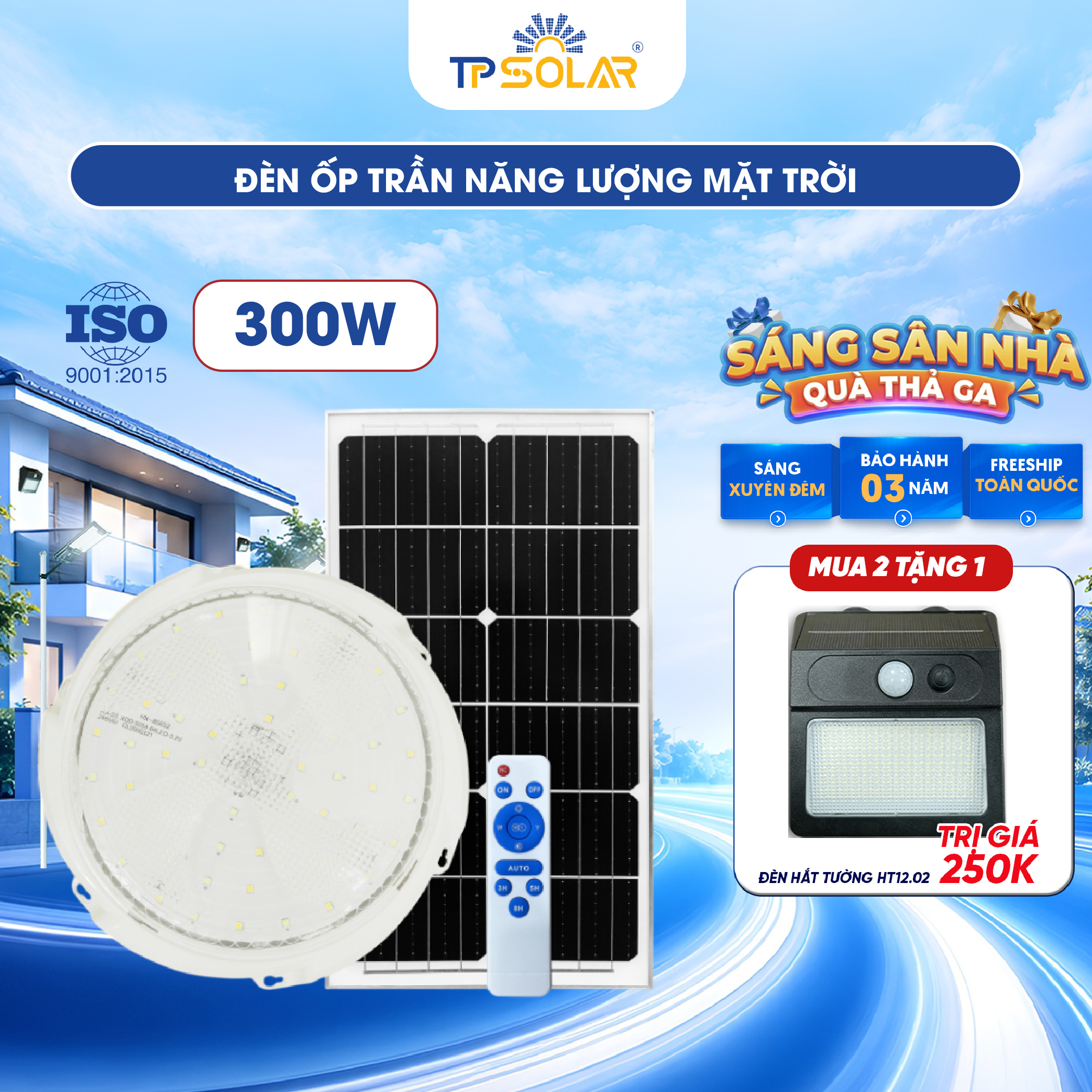 Đèn ốp trần năng lượng mặt trời TP SOLAR OT01