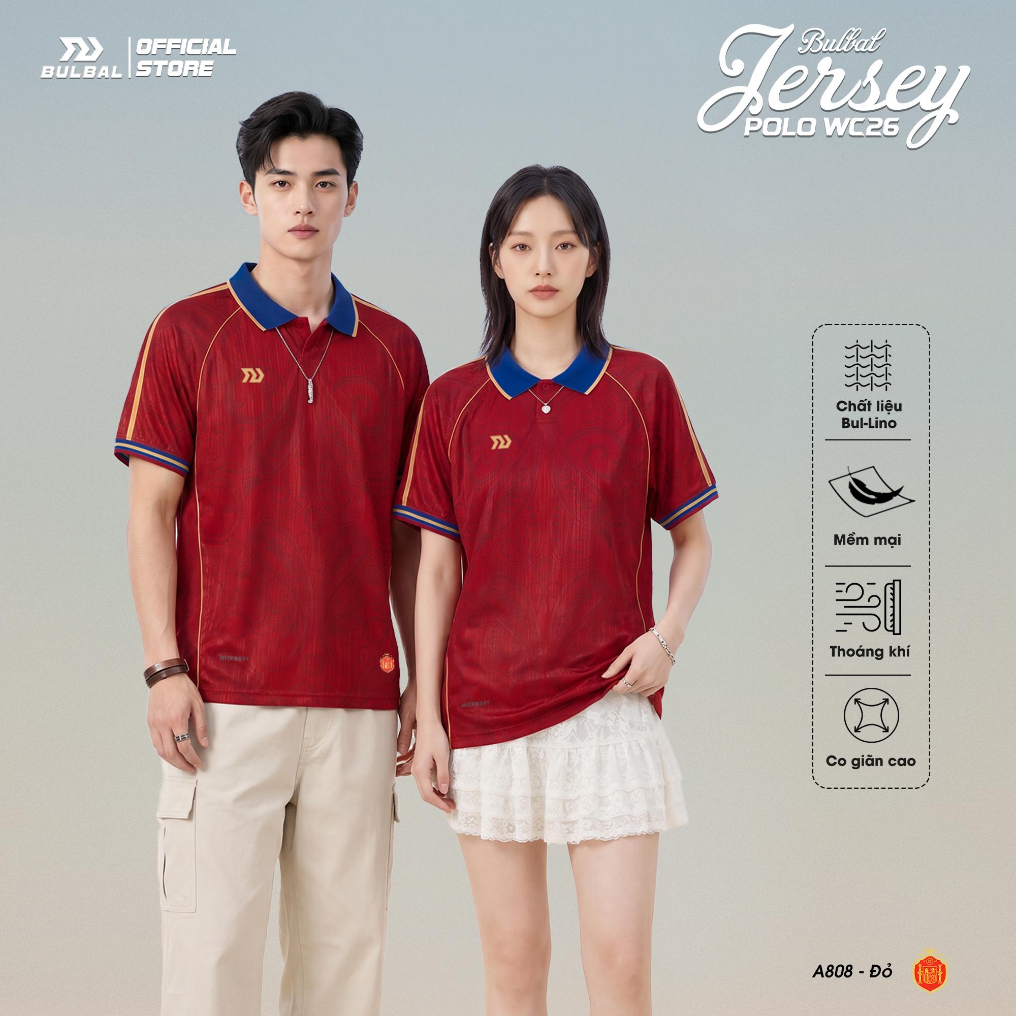 BST Áo Bóng Đá Bulbal Polo Jersey WC26 Vải Dệt Vân Thoáng Khí Thể Thao Đương Đại_thumbnail_8