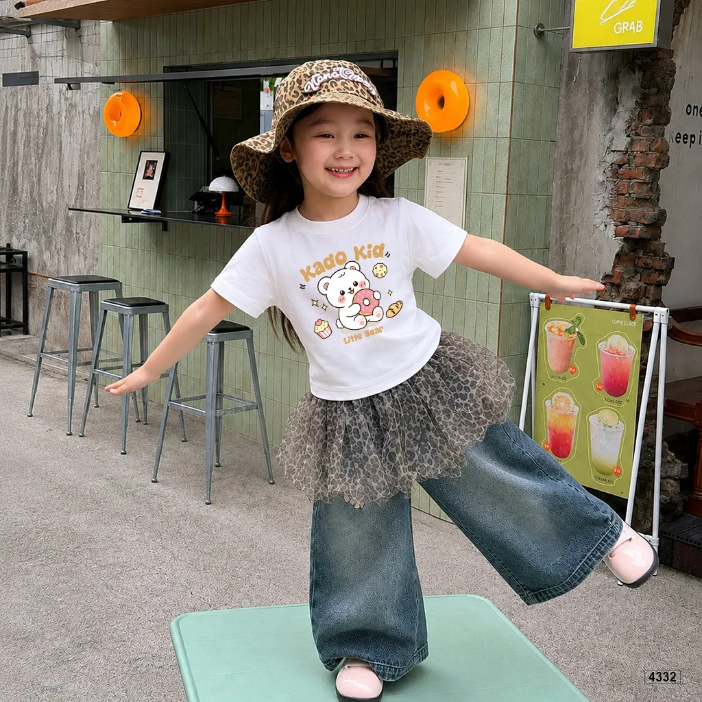 Áo thun bé gái form rộng Little Bear Kado 4332_thumbnail_3