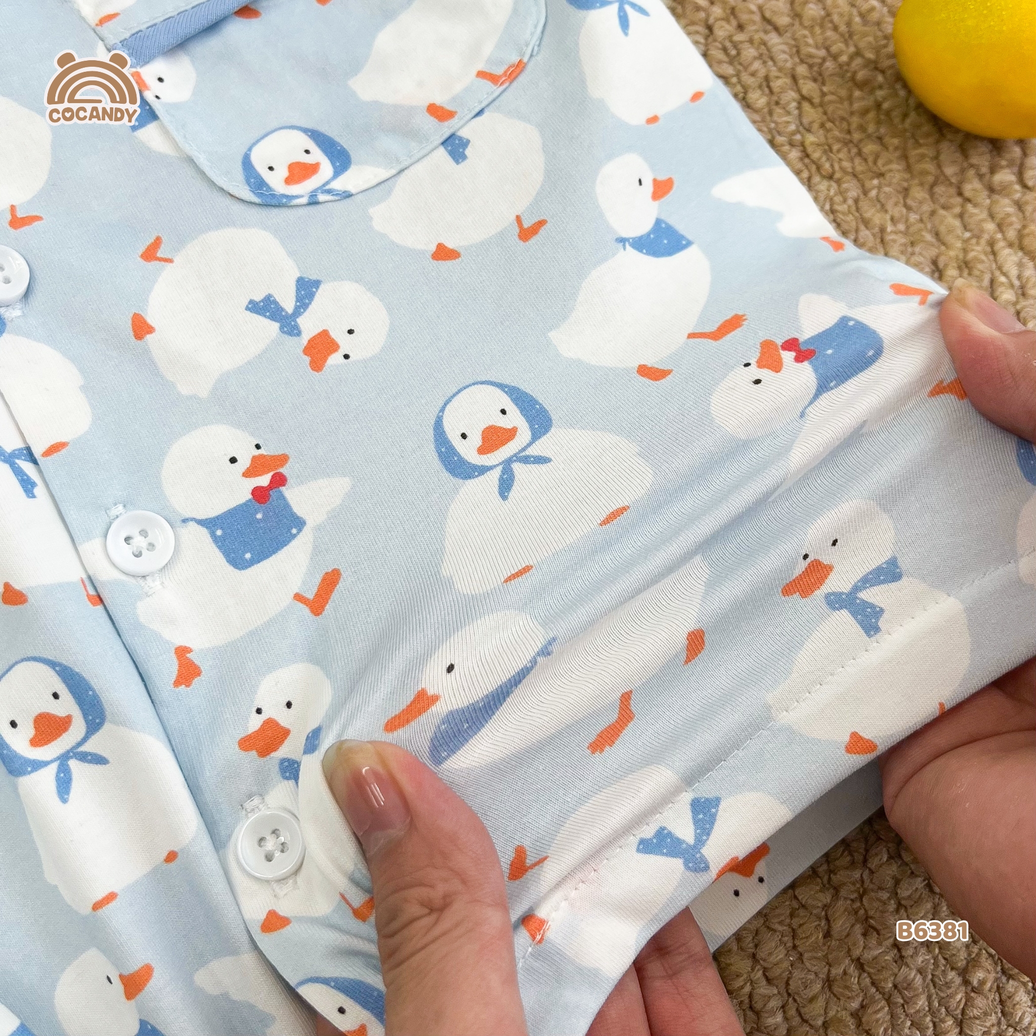 Bộ cộc pijama XANH họa tiết vịt quàng khăn_thumbnail_7