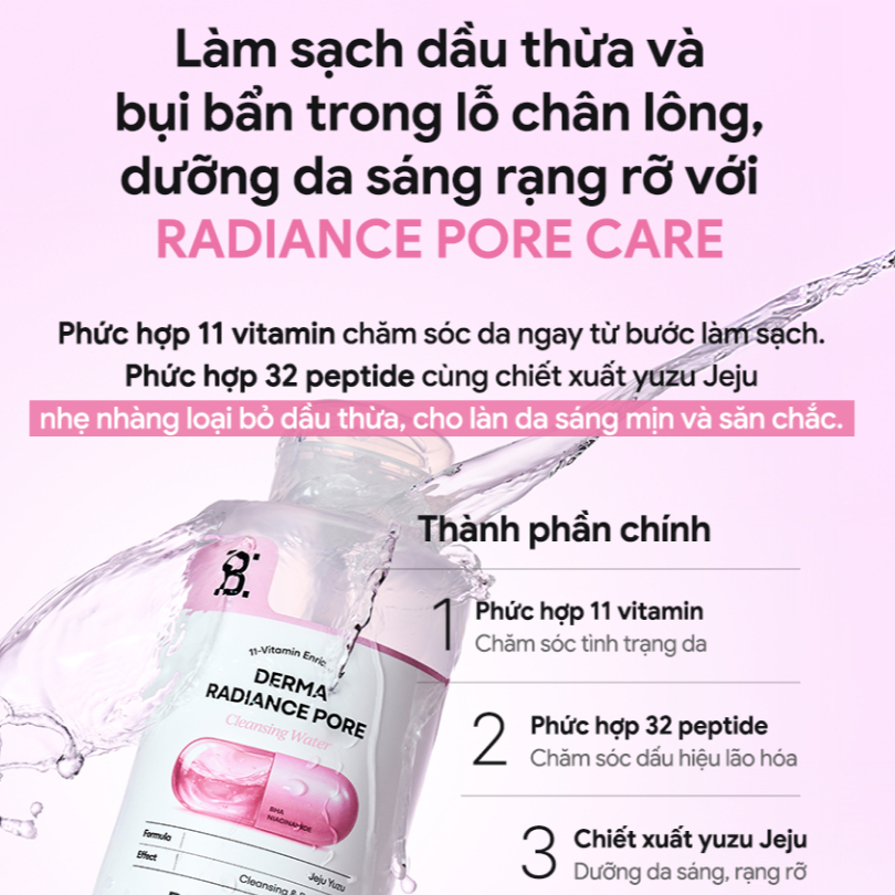 [BANOBAGI] Nước tẩy trang Bano:Bagi Derma Cleansing Water nắp nhấn 500ml_thumbnail_6