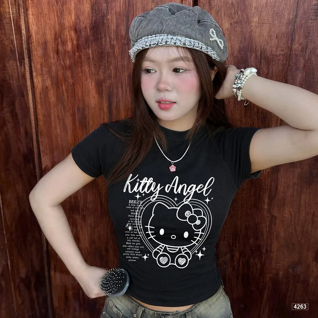 Áo baby tee nữ họa tiết mèo nơ dễ thương Beezy 4263_thumbnail_3