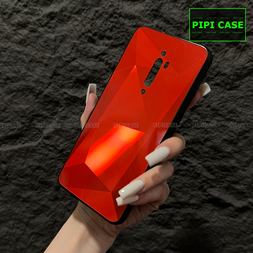 Ốp Lưng Oppo Reno 2F - Kim Cương 6D - Đỏ