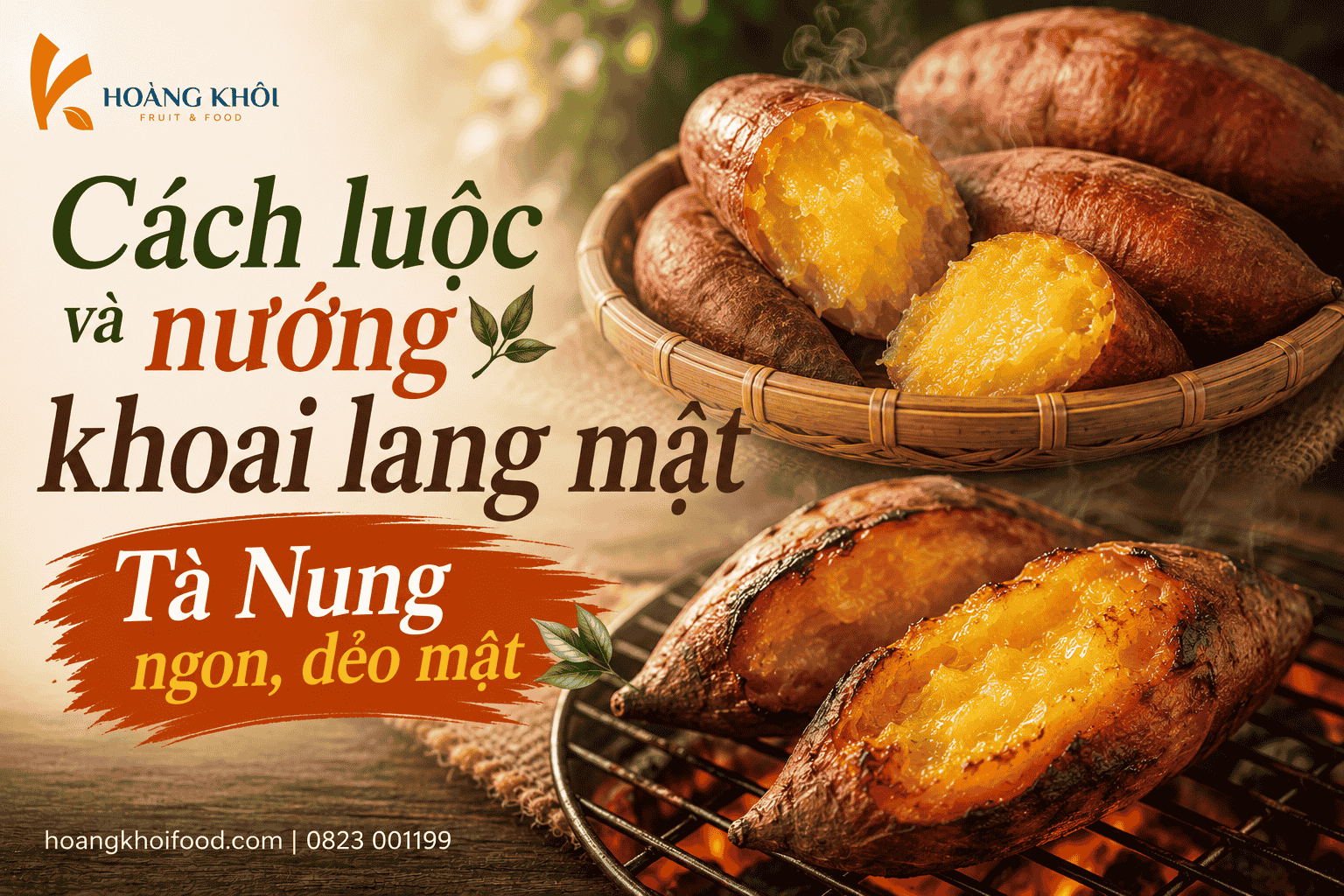 Cách luộc và nướng khoai lang mật Tà Nung ngon, dẻo mật