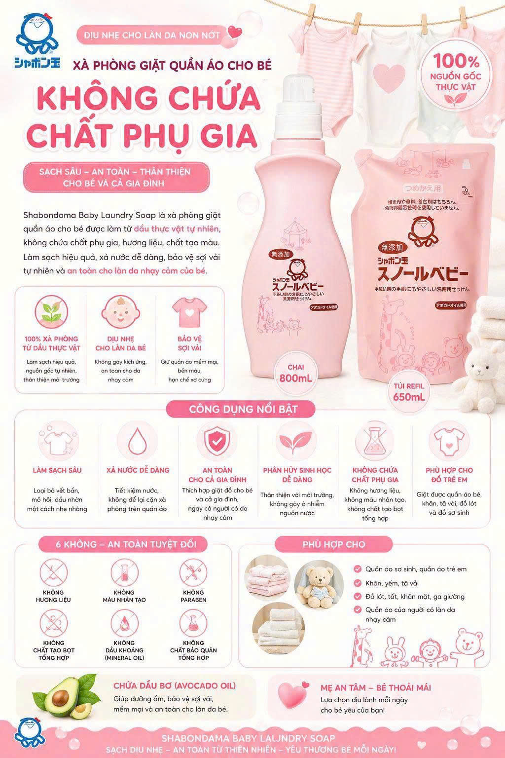 XÀ PHÒNG GIẶT QUẦN ÁO CHO BÉ